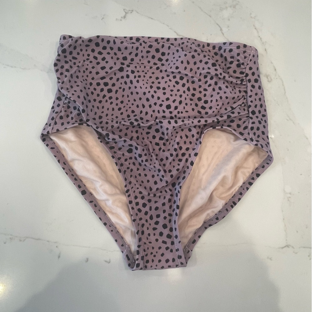 NWOT Kona Sol Purple with Black Spots  Bathing Suit Bottoms - Picture 2 of 8